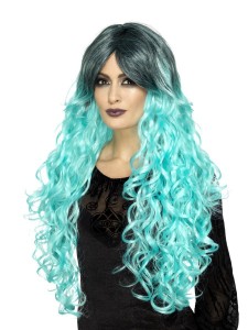 gothic glamour wig teal green 2000x