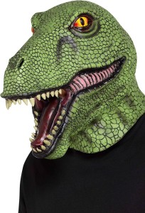 Dinosaur Latex Mask Green Full Overhead