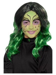 Kids Witch Wig Black Green