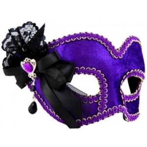Masquerade Mask Purple w Side Ribbon v2
