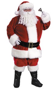 Mens Plus Size Premium Plush Red Santa Suit v2