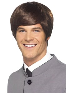 60s male mod wig brown short 