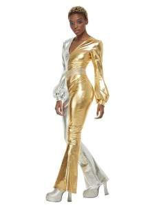 70s Super Chic Costume Gold Silver