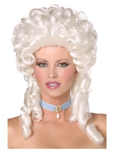 Baroque Wig White Shoulder Length with Ringlet Curls