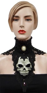 Blood Moon Statement Necklace with Skull