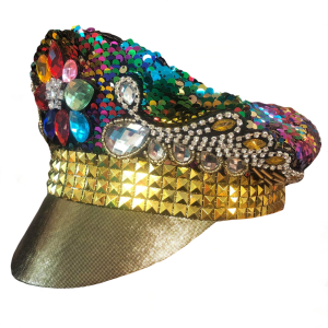 Burning Man Sequined Festival Hat Rainbow