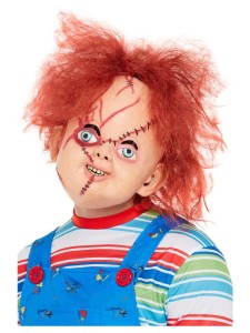 Chucky Latex Mask Brown Full Overhead with Stitch Detail
