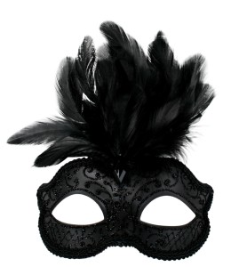 DANIELLA Black with feathers Eye Mask