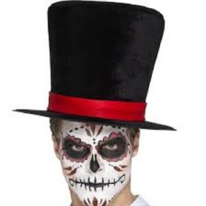 Day of the Dead Top Hat Black