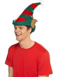 Elf Hat Green with Red Stripes