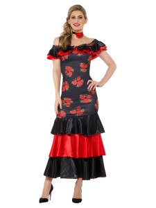 Flamenco Lady Costume Black Red