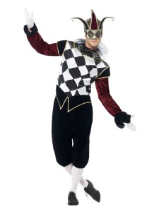 Gothic Venetian Harlequin Costume Black