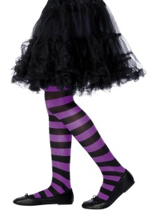 KIDS STRIPED TIGHTS PURPLE