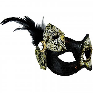 Masquerade Mask Black wSide Bow
