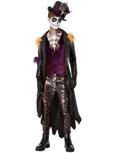 Mens Deluxe Voodoo Witch Doctor Costume Black Purple