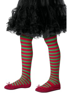 Striped Tights Childs Red Green