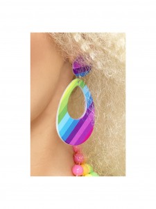 Teardrop Earrings Neon Multi Coloured