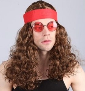 brown hippie wig mens