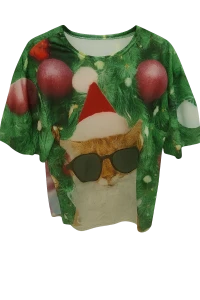 cat xmas tshirt