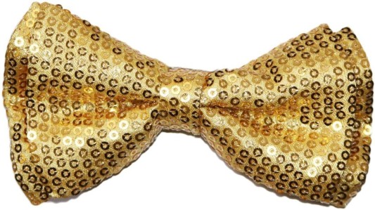 glitter gold bow tie