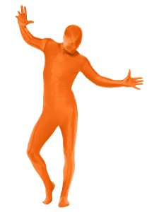 orange spandex suit