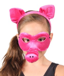 pig headband mask set
